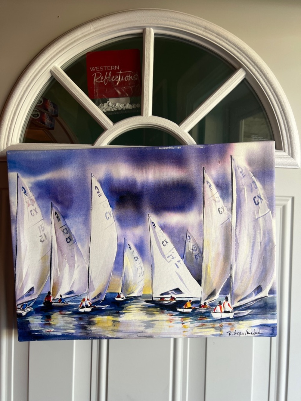Unknown Brand Blue and White Sailing Canvas Wall Art